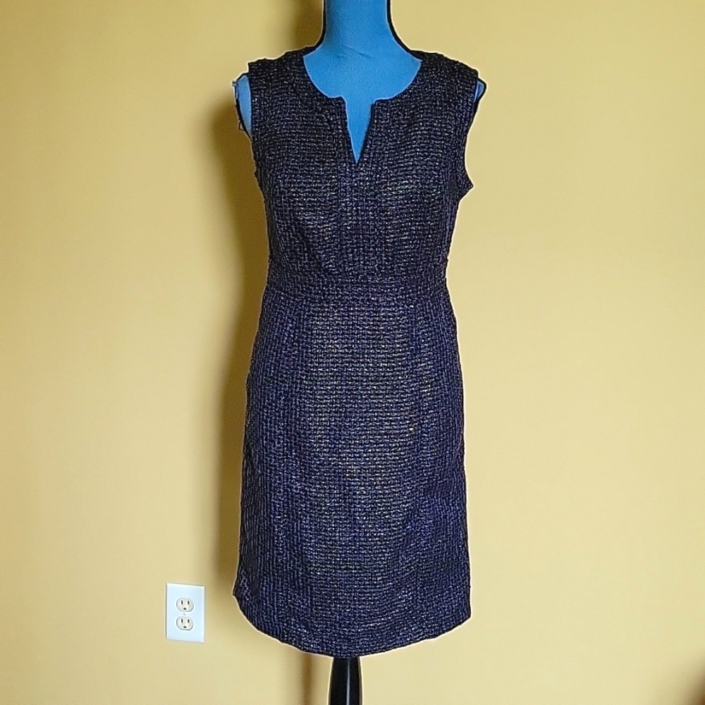 Liz Claiborne Textured Black Midi Dress